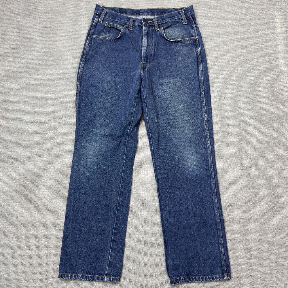 Dickies Mens Blue Denim Jeans Straight Medium Wash 5 Pockets Cotton Size 33X30